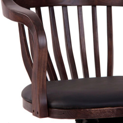 chaise de bureau en bois marron foncé sur roulettes  Vical Home