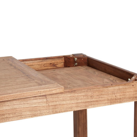 table à manger  cubique rectangulaire en bois brut avec rallonge Vical Home