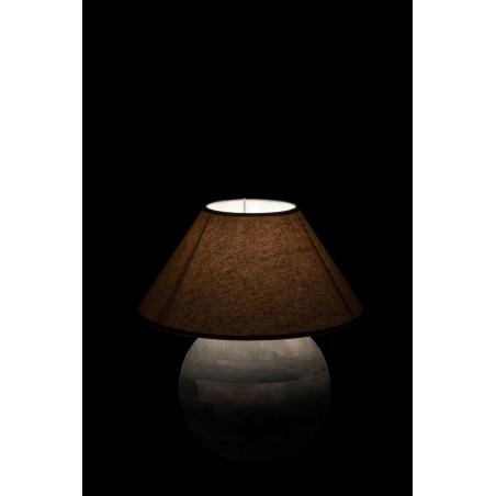 lampe boule nature en bois brut 30CM J-Line