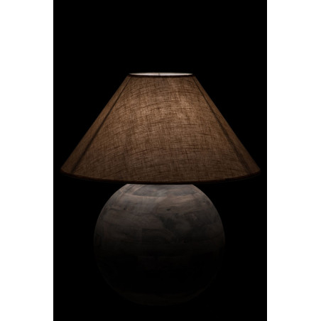 lampe boule nature en bois brut grand modèle 40CM J-Line