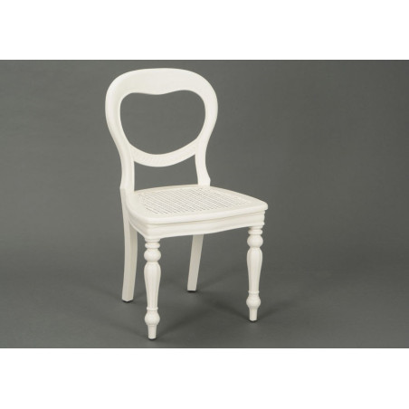 Chaise Agathe en bois patiné blanc Amadeus