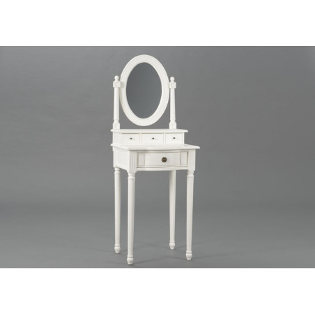 Coiffeuse romantique 4 tiroirs blanc style louis xv agathe Amadeus