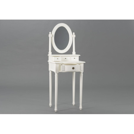 Coiffeuse romantique 4 tiroirs blanc style louis xv agathe Amadeus