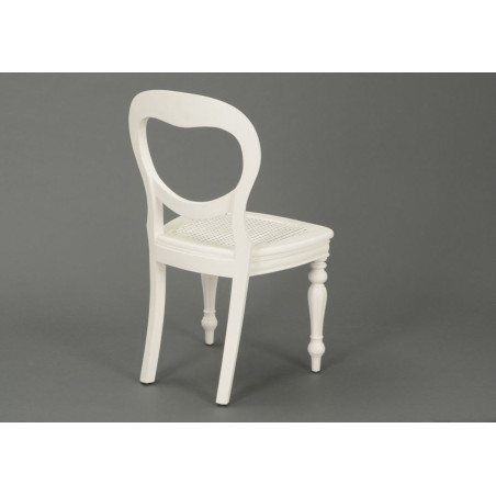 Chaise Agathe en bois patiné blanc Amadeus