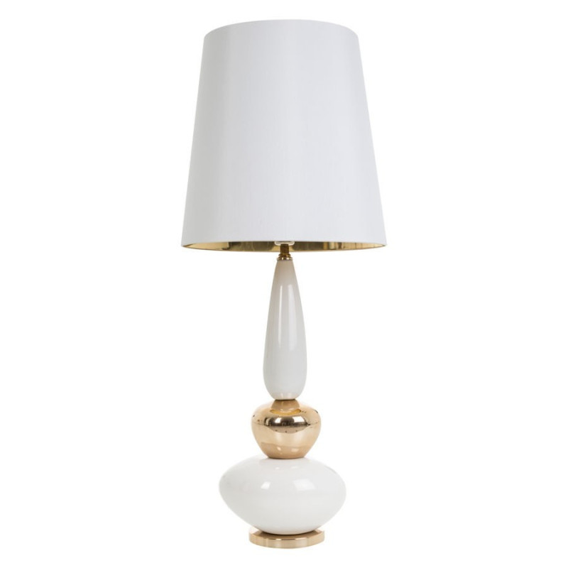 Lampe chic blanche et chrome or Vical Home