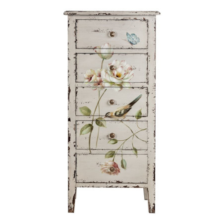 Chiffonnier florale chic patine blanc antique Vical Home