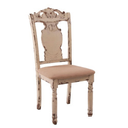 chaise en bois vieilli blanc antique Vical Home