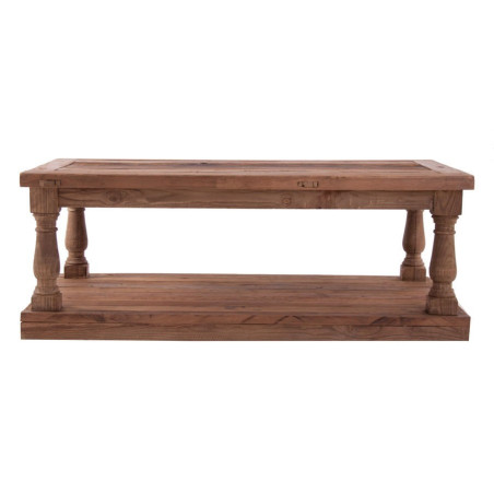 Table base XXL rectangulaire en bois brut naturel 2 plateaux Vical Home