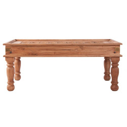 Table basse orientale sculptée en bois brut Vical Home