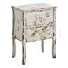 Table de chevet florale chic patine blanc antique Vical Home