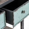 Etagère ouverte industriel métal et planche vieilli 2 tiroirs Vical Home