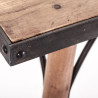 Table à manger rétro en bois sculptée naturel finition métal noir Vical Home