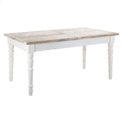 Table à manger rectangulaire en bois blanc antique avec rallonge Vical Home