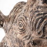 Buste murale rhinocéros patiné vieilli naturel Vical Home