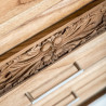 Table de chevet exotique en bois sculptée sur socle chrome Vical Home