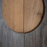 Armoire 2 portes colonial en bois gris exotique sur socle inox Vical Home