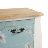 Commode baroque chic florale 2 tiroirs turquoise et blanc Vical Home