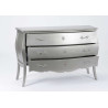 Grande commode 3 tiroirs Murano New Silver