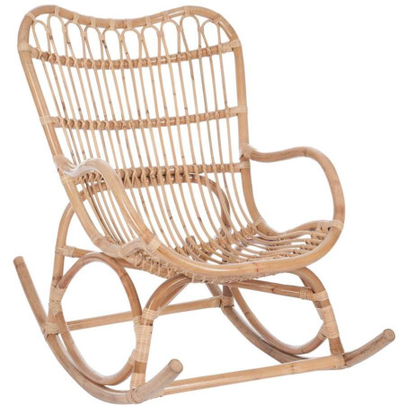 Fauteuil à bascule en rotin Naturel 110X66X93Cm