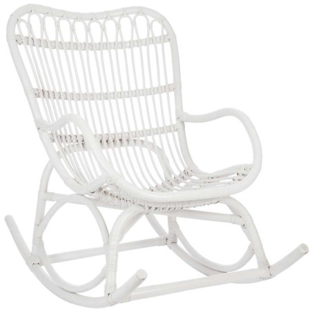 Rocking-chair en rotin Blanc