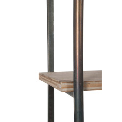 Grande Etagère rétro 6 niveaux en métal et bois bicolore 148X39X214Cm