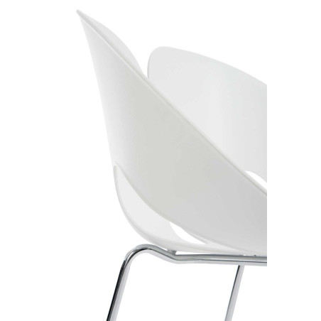 Chaise Jens design moderne blanche et chrome 58X60X77Cm