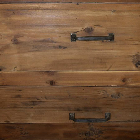 Chevet 3 tiroirs en bois vieilli de style nature Vical Home