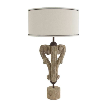 Lampe à poser en Eucalyptus avec abat jour rond beige Vical Home