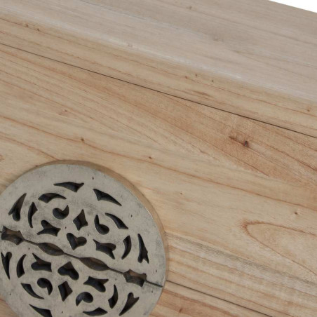 Table de chevet 2 tiroirs en bois brut exotique Vical Home