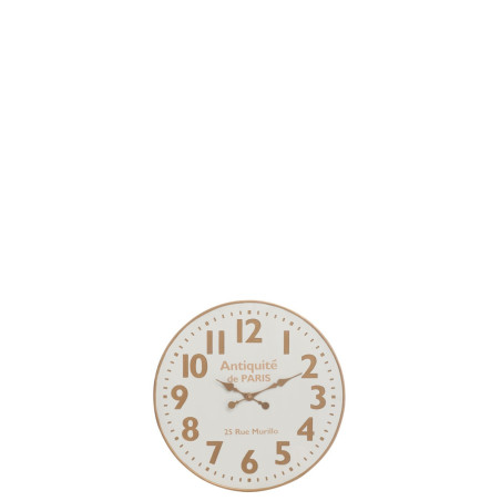 horloge antiquité de Paris bois blanc/or 60x4,5cm