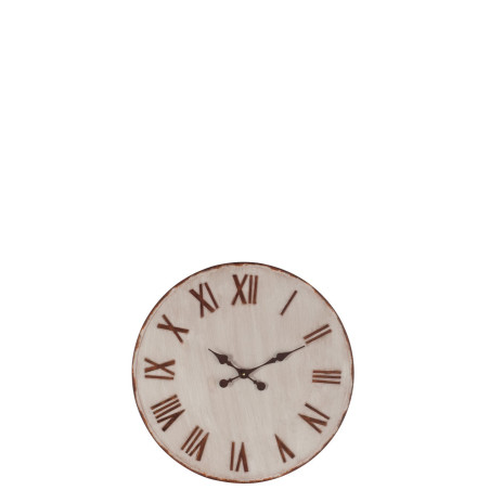 horloge chiffres romains métal beige/rouille 60x5cm