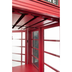 Armoire Bar cabine téléphonique anglaise bois rouge 72x45x183cm