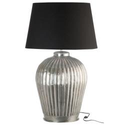 Lampe cannel alu gris/noir l 56x56x92cm