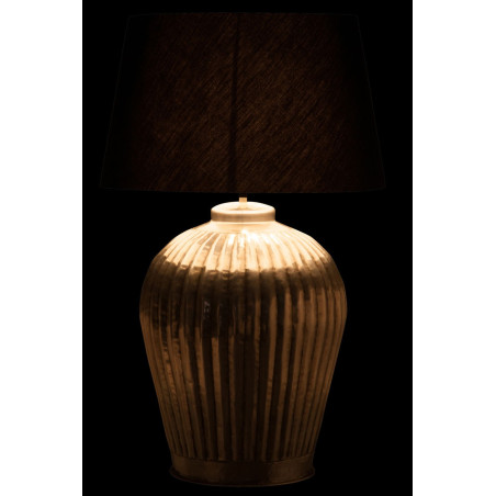 Lampe cannel alu gris/noir l 56x56x92cm