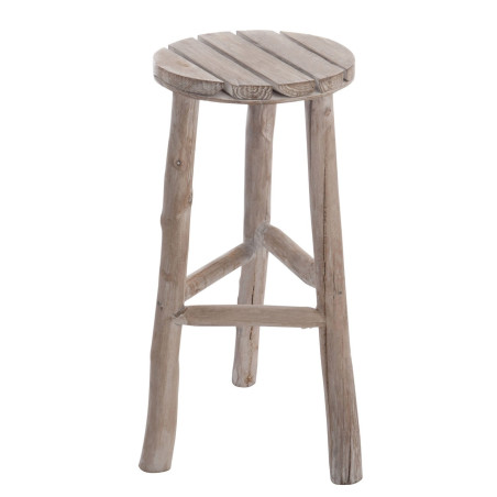 tabouret rond bois blanc wash 40x40x53cm