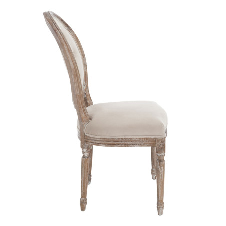chaise Versailles chêne/velours beige 44x57x89cm