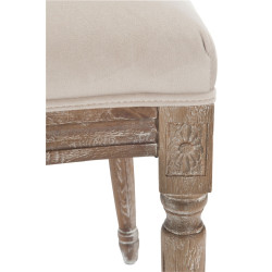 chaise Versailles chêne/velours beige 44x57x89cm