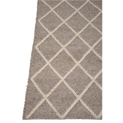 tapis quadrille laine beige/blanc 200x300cm