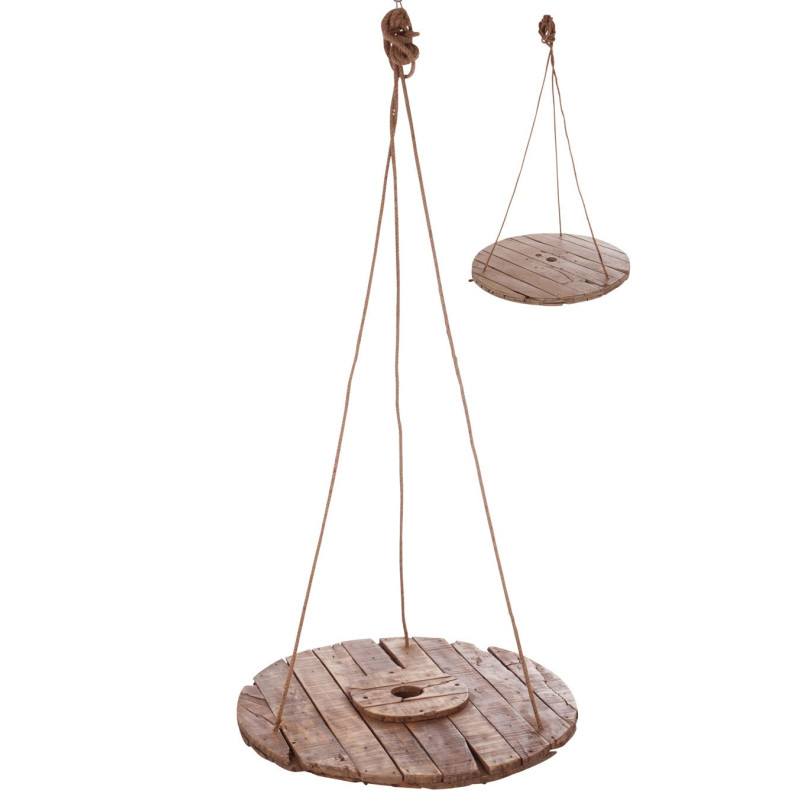 table suspendue ronde bois naturel 100x3cm