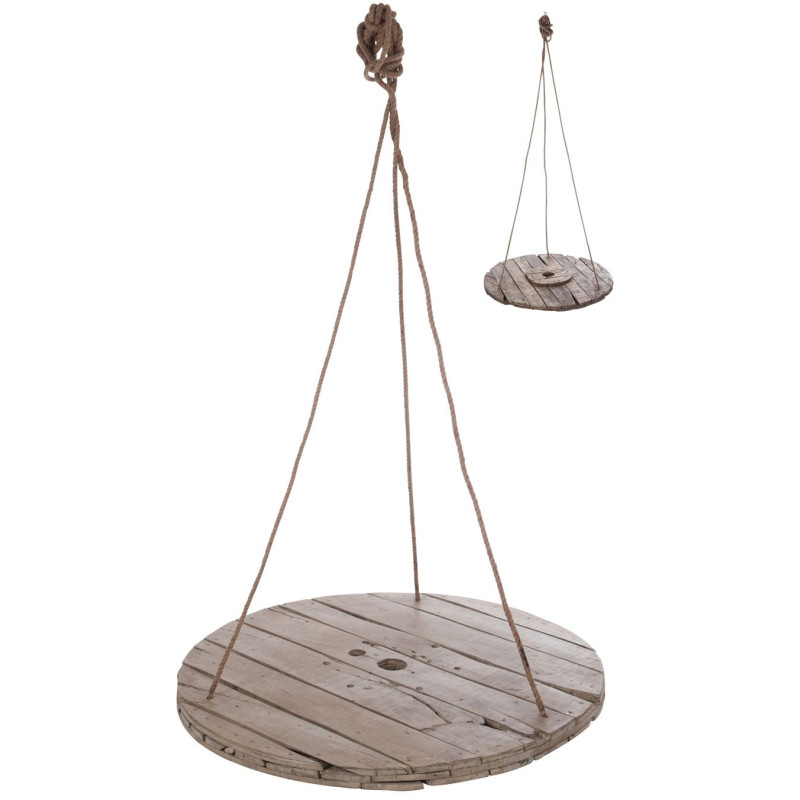 table suspendue ronde bois gris 100x3cm