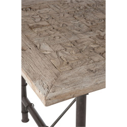 table à manger rectangle bois/métal gris 180x90x75cm