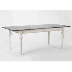 Table rectangulaire grise à rallonge 200 cm HERITAGE
