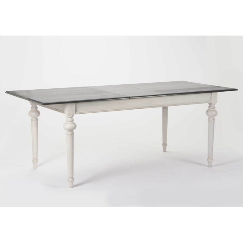 Table rectangulaire grise à rallonge 200 cm HERITAGE
