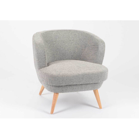 Fauteuil en tissu gris DAGMAR