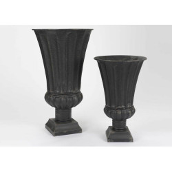 Set de 2 vases de charme Médicis noir antique