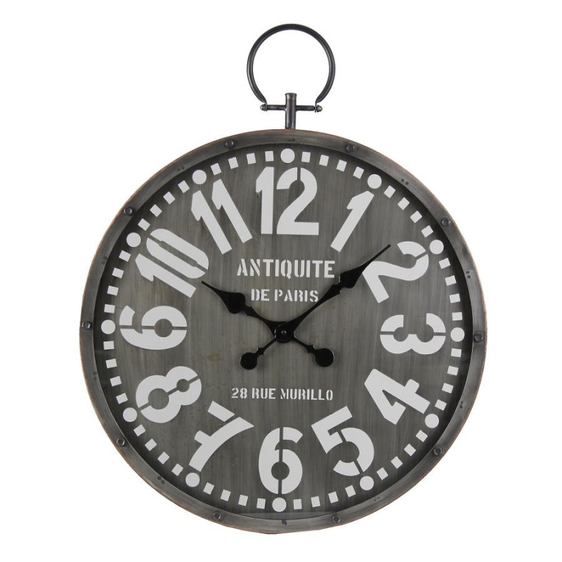 Grande horloge ronde Antiquité de Paris industrielle