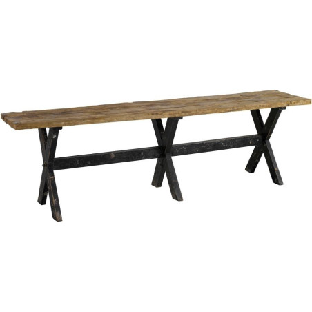 Table mange debout bois noir et naturel Manfred 300x70xH90cm