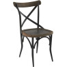 Chaise de bar bistrot bois et métal Parnasse Noire 51X52XH90cm (Lot de 2)