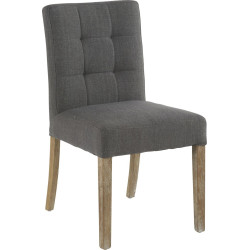 Chaise design en chêne et lin gris anthracite Kimi 47x54xH84,5cm (Lot de 2)