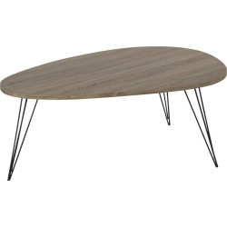 Table Basse scandinave bois et métal Johana 112x80xH40cm